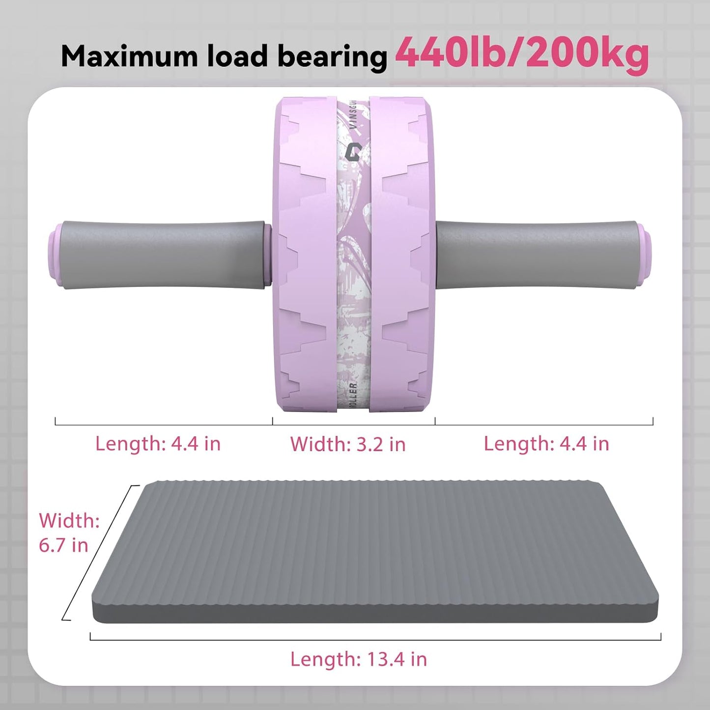 VINSGUIR Ab Roller Wheel, Abs & Core Workout Equipment for Home Gym with Knee Pad Accessories, Abdominal Wheel for Full-body Strength Training