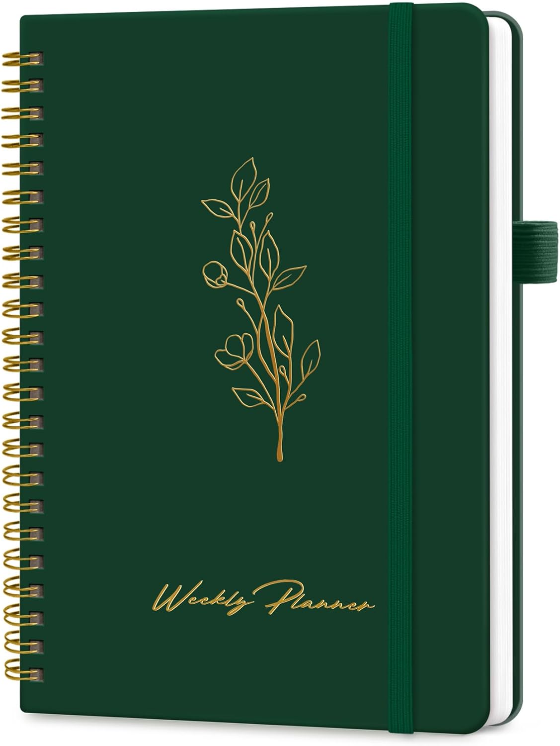 Taja Undated Weekly Planner, Weekly To Do List Notebook with Goal & Habit Tracker Organizer, A5 Weekly Planner Notebook with Spiral Binding, 6.1" x 8.2" - Green