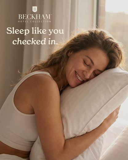 Beckham Hotel Collection Bed Pillows Standard/Queen Size Set of 2 - Original Soft Down Alternative Pillow for Sleeping - Soft Support for Back, Stomach or Side Sleepers