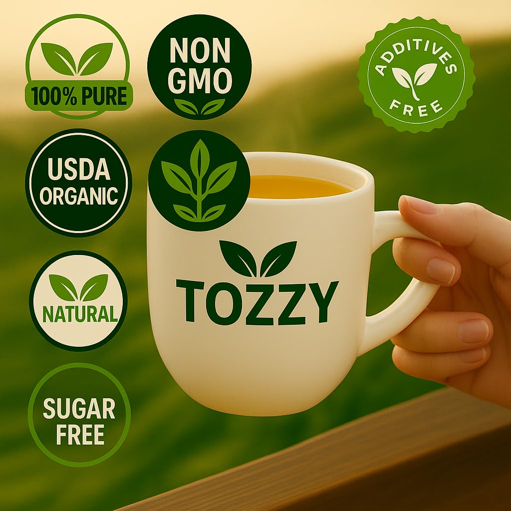 Tozzy Organic Chamomile Tea – 100 Count, Plant-Based Pyramid Tea Bags – Packaging May Vary