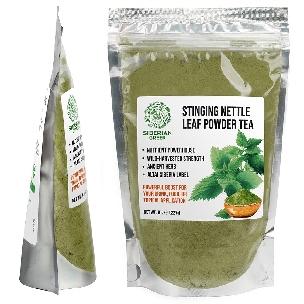 Siberian Green Stinging Nettle Leaf Pure Tea 8 oz (227g) Urtica Dioica Herbal Powder Smoothies Soup Drinks Food Baking