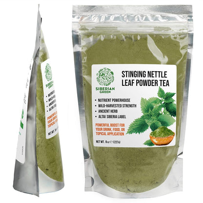 Siberian Green Stinging Nettle Leaf Pure Tea 8 oz (227g) Urtica Dioica Herbal Powder Smoothies Soup Drinks Food Baking