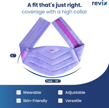 REVIX Microwavable Heating Pad for Back, Extra Large Microwave Heating Wrap for Waist, Stomach, and Shoulders, Moist Heat Therapy for Stress Relief, Adjustable, for Men and Women, Navy