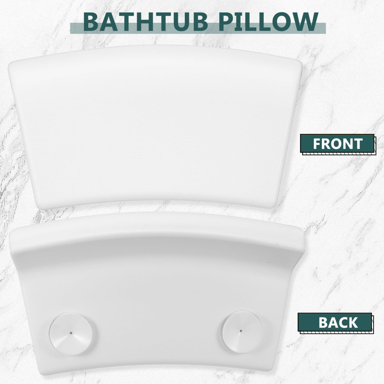 POPETPOP Bath Tub Pillow, Pu Bath Neck Pillows for Tub with 2 Suction Cups | Bath Essentials Neck Pillow for Head and Neck Support, Wave Bath Pillow for Home, Salon, Spa, Bathtub (11.59'' X 5.70'')