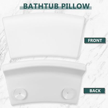POPETPOP Bath Tub Pillow, Pu Bath Neck Pillows for Tub with 2 Suction Cups | Bath Essentials Neck Pillow for Head and Neck Support, Wave Bath Pillow for Home, Salon, Spa, Bathtub (11.59'' X 5.70'')
