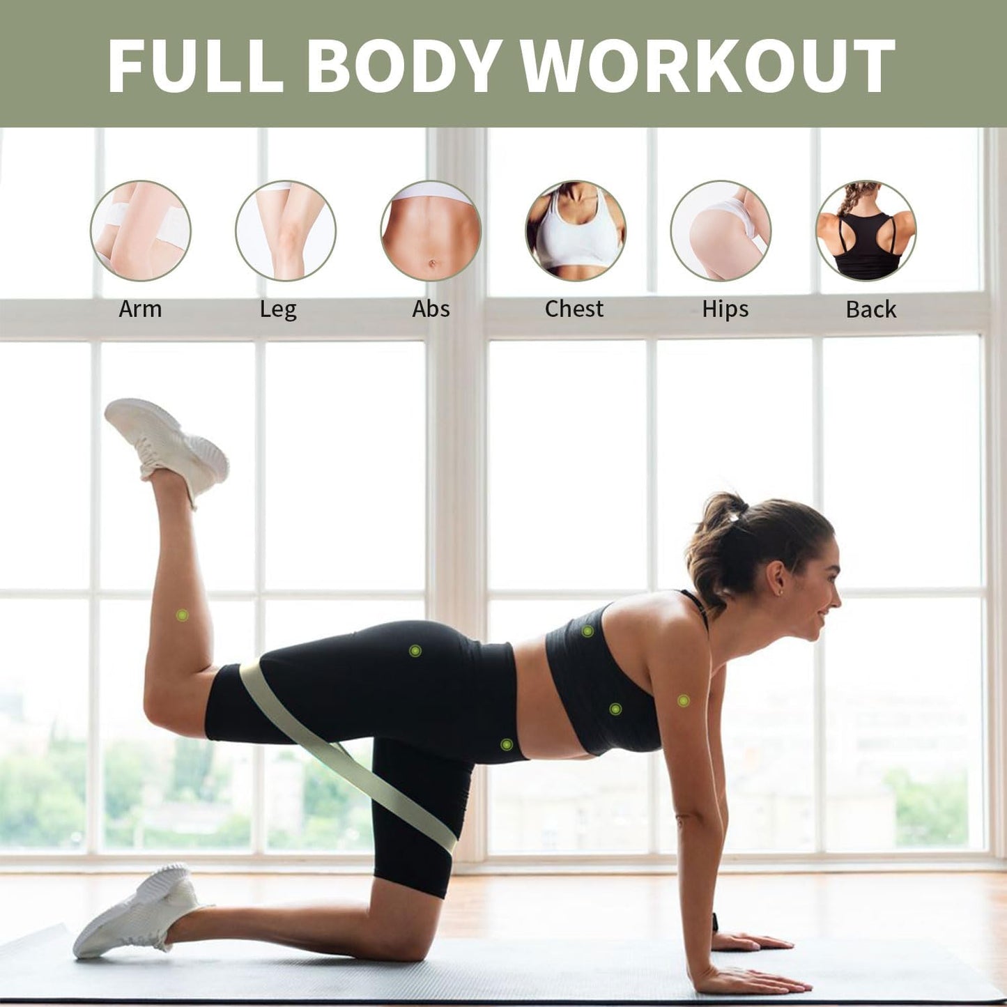 KANGFITER Non-Slip Fabric Resistance Bands for Working Out 3 Levels
