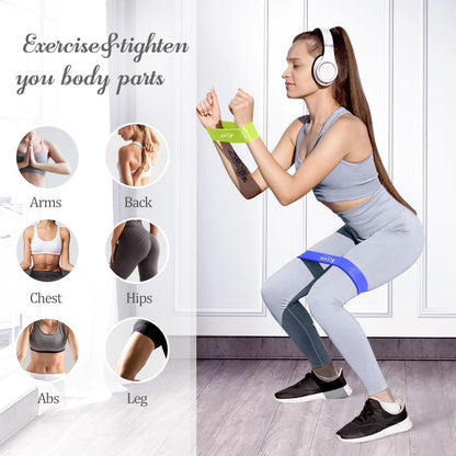 VEICK Resistance Loop Bands Set of 5, Exercise Bands with 5 Resistance Levels, Stackable Workout Bands for Strength Training, Pilates, Fitness Gear for Men Women Home Gym Office Travel