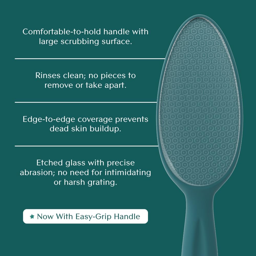 Bare August Glass Foot File Callus Remover- Heel Scraper & in Shower Foot Scrubber Dead Skin Remover - Pedicure Foot Buffer for Soft Feet