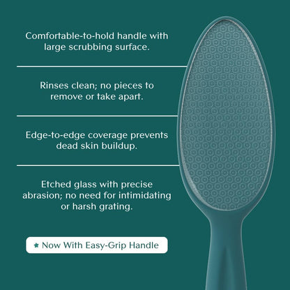 Bare August Glass Foot File Callus Remover- Heel Scraper & in Shower Foot Scrubber Dead Skin Remover - Pedicure Foot Buffer for Soft Feet