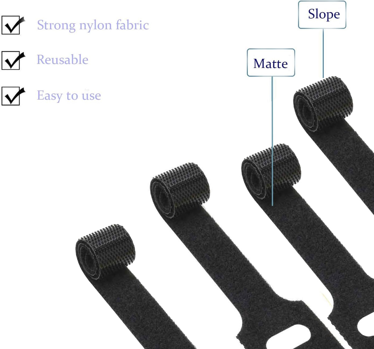 Cable Labels for Cords, 60 Pack Reusable Hook and Loop Ties, 2 Markers