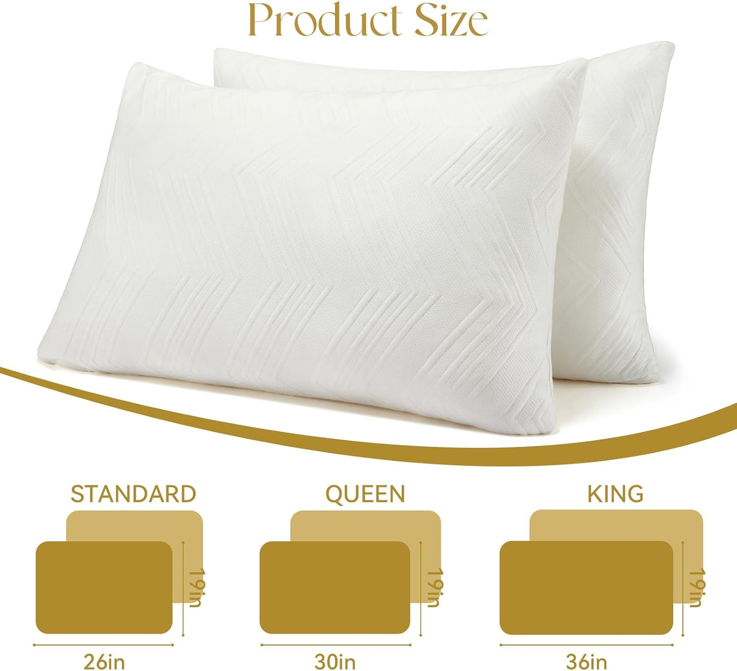 Cooling Bed Pillows for Sleeping Quee Size Set of 2, Shredded Memory Foam Pillows for Bed 2Pack, Adjustable Cool Pillow for Side, Back and Stomach Sleepers Neck Supportive-Queen Size