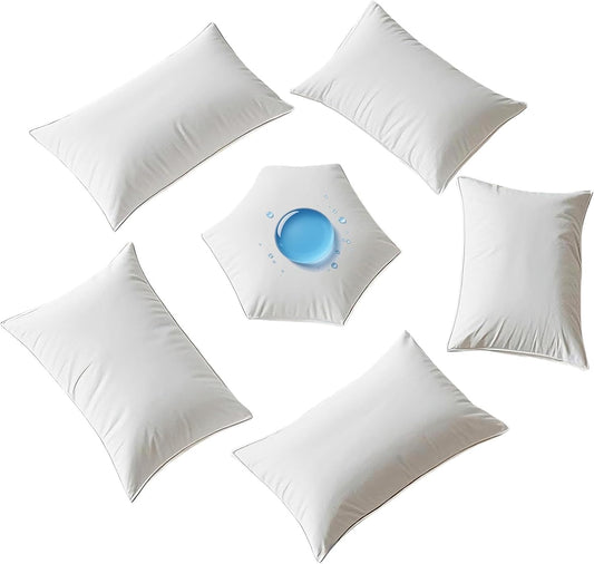 Waterproof Pillow Protectors Queen 20x28 Inches 4 Pack with Zipper Dust Proof Moisture Proof Sweat Proof Pillow Case Cover Protector Soft Cozy White