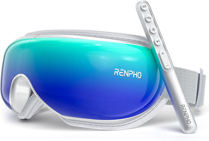 RENPHO Eye Massager with Heat, FSA Eligible HSA,Gifts for Men,Women,Eyeris 1 Eye Massager with Remote, Sleep Mask for Relieves Head Tension, Soothe & Refresh, Enhance Rest, White