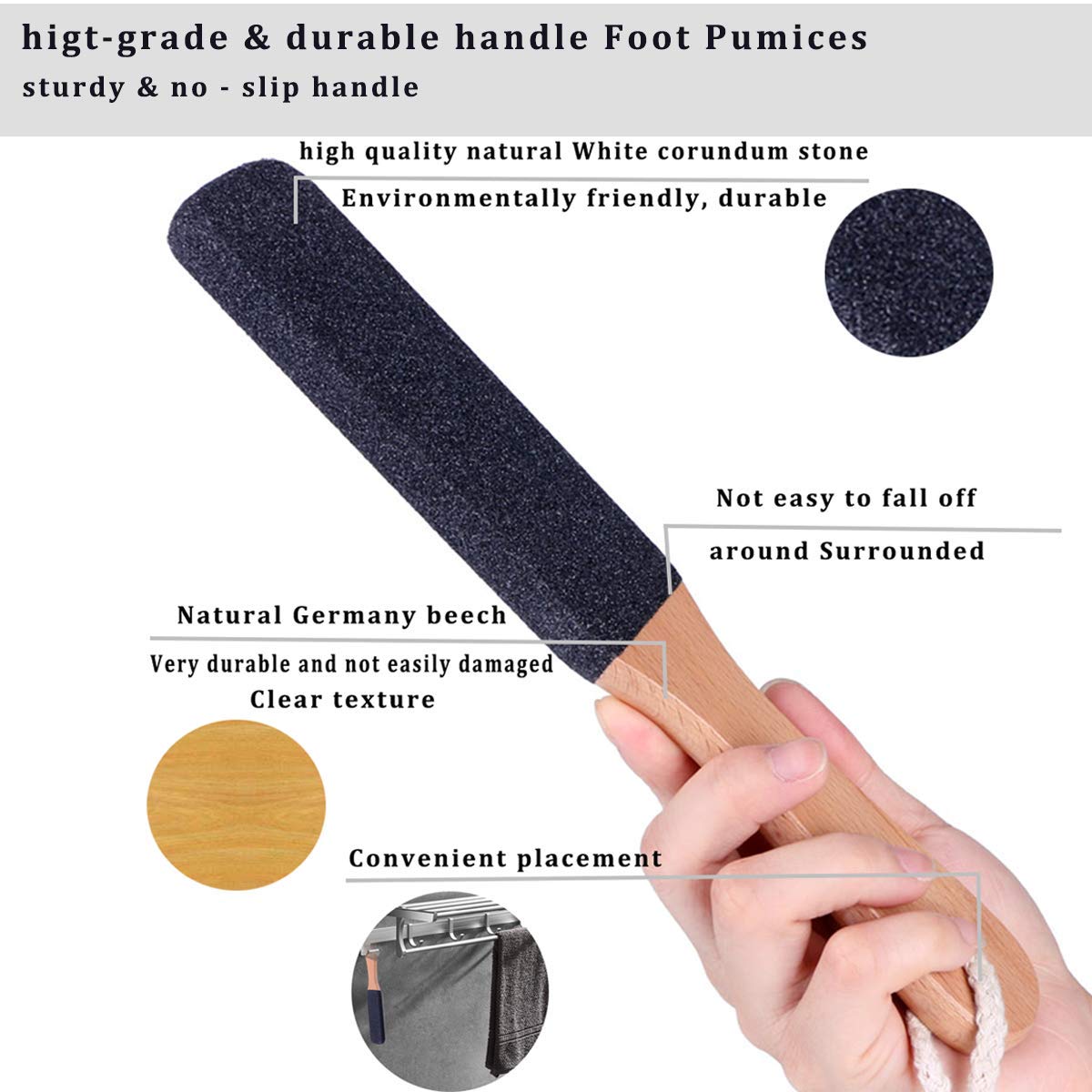 Kinepi Foot File & Foot Scrubber,Pumice Stone for Feet Callus Remover | Pedicure foot rasp helps smooth cracked heels,dead skin,and hard skin after shower for wet or dry daily and weekly foot care