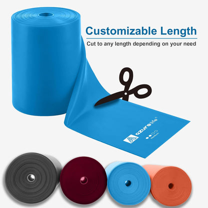 A AZURELIFE Professional Individual Exercise Resistance Bands, Single 5, 6,7 Ft or 8 Yards Elastic Bands, Non-Latex Stretch Bands for PT, Yoga, Pilates, Rehab, at-Home or The Gym Workouts