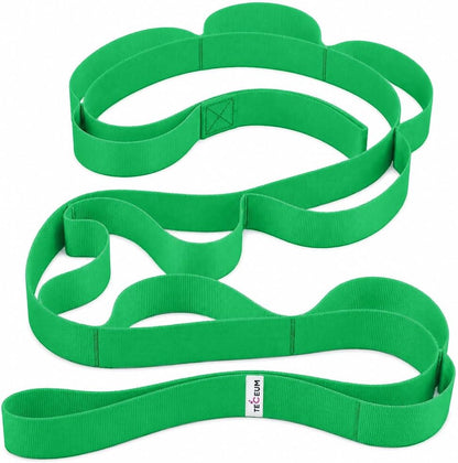 TECEUM Stretching Strap with 10 Loops for Physical Therapy & Rehab | Non-Elastic Yoga Stretch Band for Hamstring, Leg, Hip & Knee Rehab, Pilates, Flexibility & Mobility Exercises for Men & Women