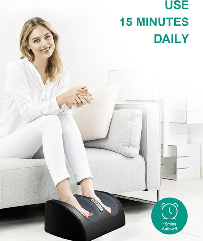 LINGTENG Shiatsu Foot Massager with Heat, FSA Eligible HSA Foot Massager for Foot Massage and Calf Massage, Foot and Calf Massager with Roller, Gifts for Mom & Dad, Fathers & Mothers Day Gifts