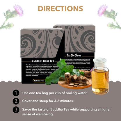 Buddha Teas Organic Burdock Root Tea - Herbal Tea, Caffeine Free