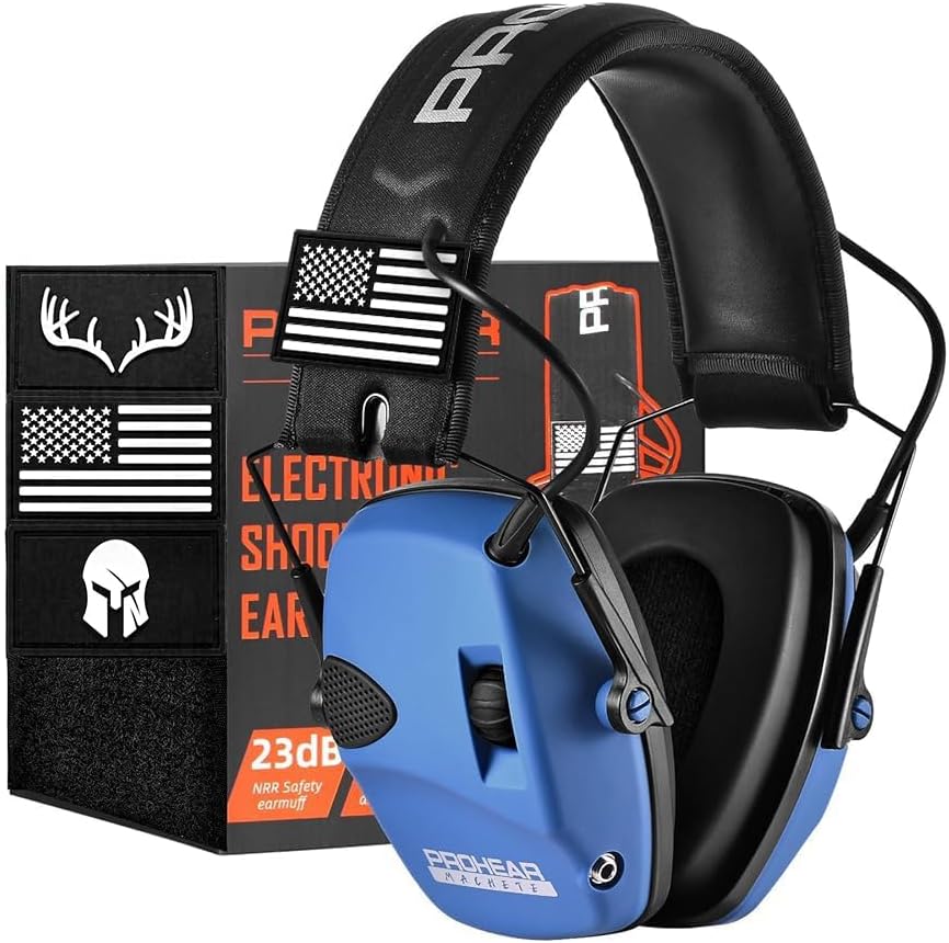 PROHEAR Electronic Ear Protection for Shooting with 4X Sound Amplification, Gun Range Hearing Protection Muffs, NRR 23dB Noise Reduction Headphones for Hunting, Green