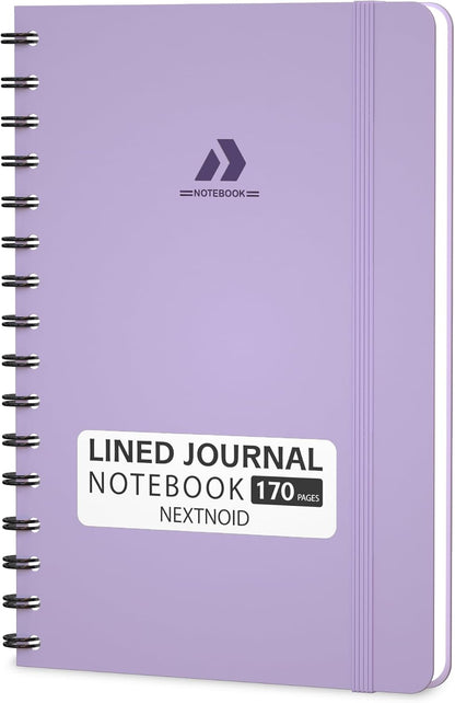 Nextnoid Lined Spiral Notebook Journal For Women & Men - A5(5.8" x 8.3") 170 Pages, Hardcover Notebooks for Work & Note Taking, College Ruled Journals for Writing - Grey