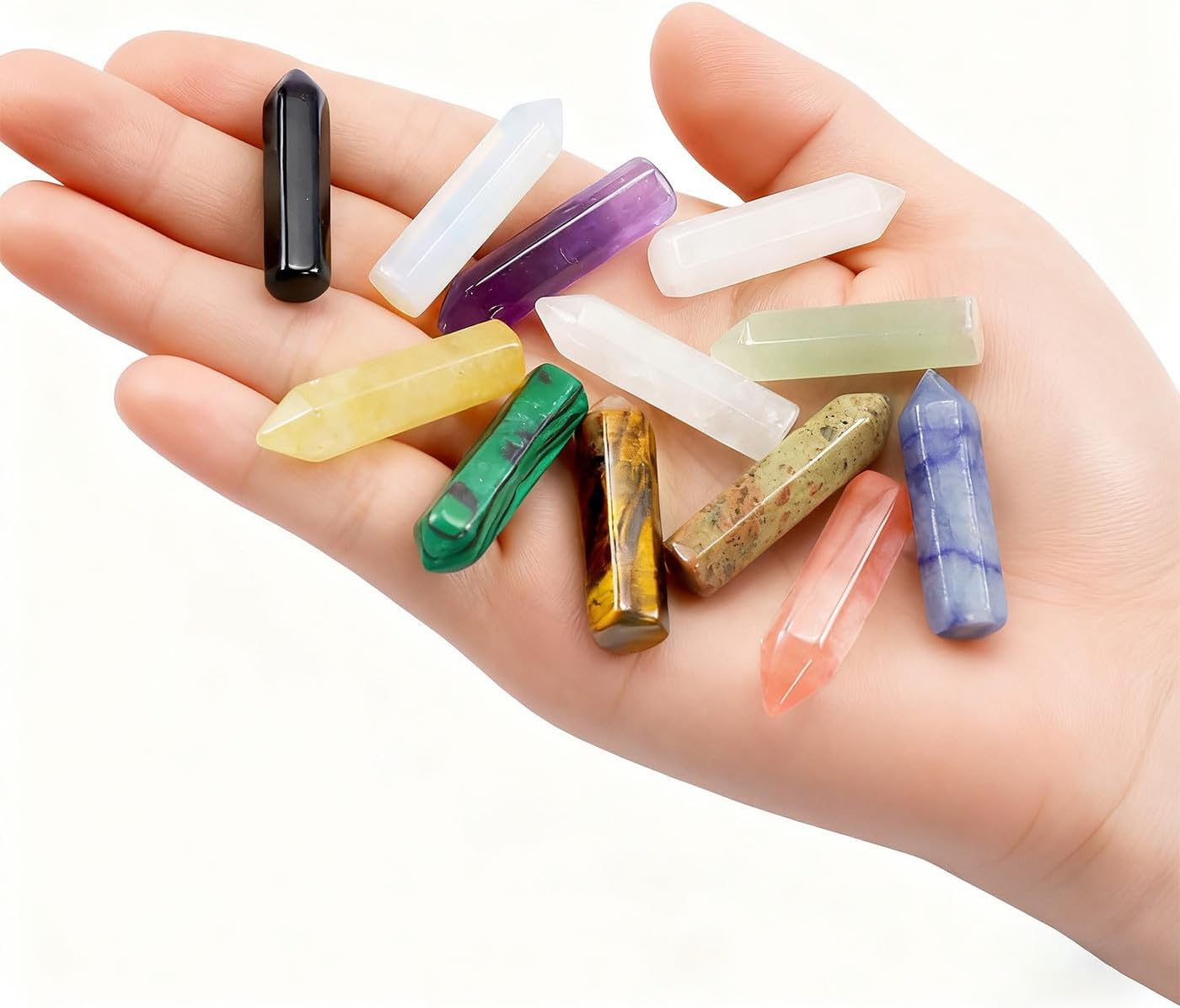 DUQGUHO Worry Stones for Anxiety, Meditation Reiki Relax Thumb Worry Stones, Crystals and Healing Stones Bulk 12PCS, Stress Relief Gifts for Women