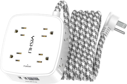 YISHU 6Ft Surge Protector Power Strip with 8 Widely Outlets & 4 USB Ports