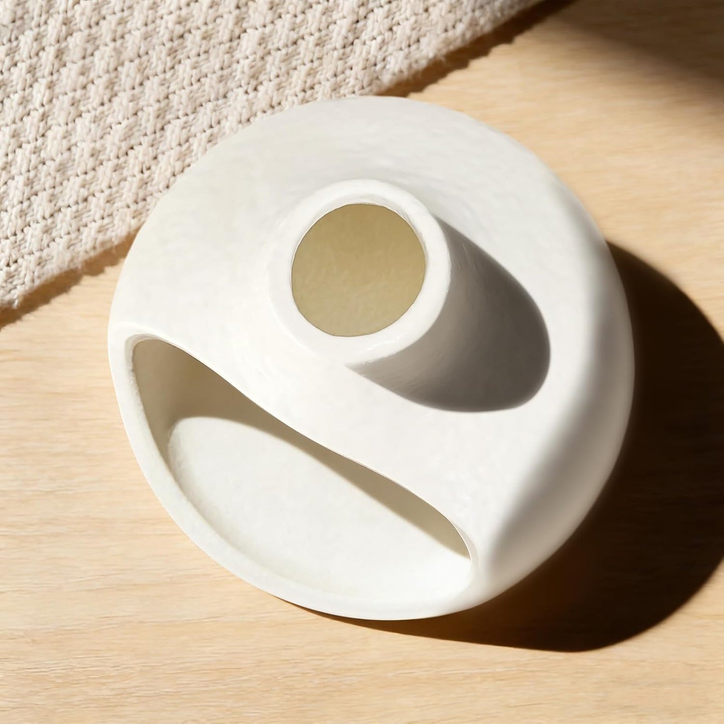 Ceramic Palo Santo Holder with Mini Chimney, Ash Catcher Incense Holder for Palo Santo Sticks, Sage Bundles, Incense Cones, Fireplace Style Smudge Bowl for Meditation, Yoga Home Decor(White)