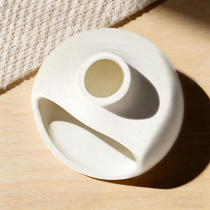 Ceramic Palo Santo Holder with Mini Chimney, Ash Catcher Incense Holder for Palo Santo Sticks, Sage Bundles, Incense Cones, Fireplace Style Smudge Bowl for Meditation, Yoga Home Decor(White)