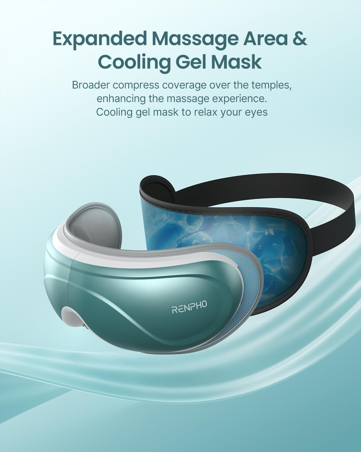 RENPHO Eye Massager with Heat, FSA Eligible HSA,Gifts for Men,Women,Eyeris 1 Eye Massager with Remote, Sleep Mask for Relieves Head Tension, Soothe & Refresh, Enhance Rest, White