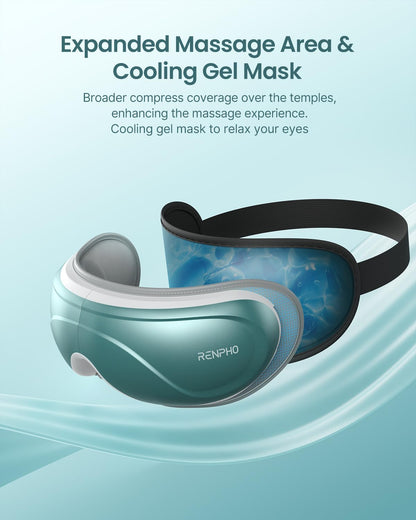 RENPHO Eye Massager with Heat, FSA Eligible HSA,Gifts for Men,Women,Eyeris 1 Eye Massager with Remote, Sleep Mask for Relieves Head Tension, Soothe & Refresh, Enhance Rest, White
