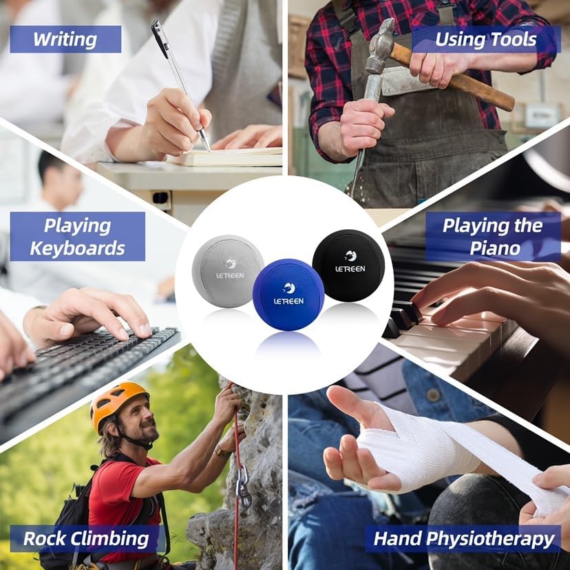 Stress Ball, Tri-Density Stress Balls for Adults & Grip Strengthening, Squeeze Balls for Hand Therapy, Squishy Stress Ball, Hand Strengthener Ball, Hand Balls for Therapy