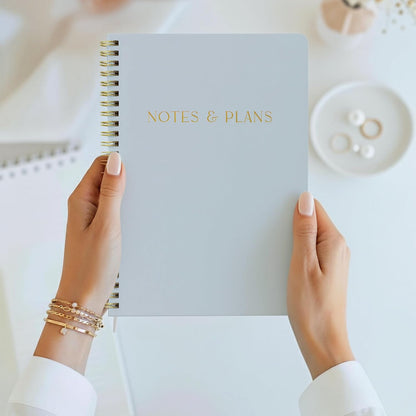 Beautiful Daily Planner And Notebook With Hourly Schedule - Spiral Notebook