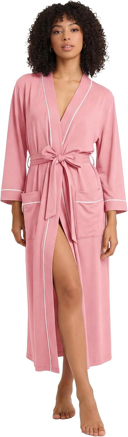 HEARTNICE Womens Cotton Robe, Soft Lightweight Long Knit Bathrobe