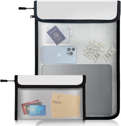 Fireproof Waterproof Document Bag Upgraded Two Pockets - 4200℉ Protection