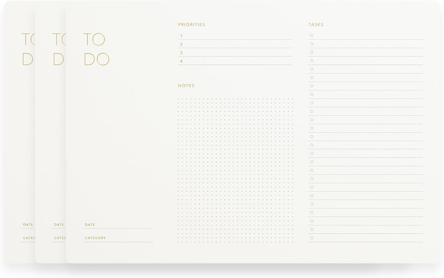 Pinesman - One Week - Elegant Undated Weekly Desk Planner, Gold Foiled, A4, Minimalist Weekly To Do List Notepad, Daily Schedule, Work Week Planner Pad, Eco-friendly, FSC™ Certified