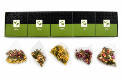 Pure And Easy Tea, Serenity Herbal Tea Flight Sampler, 15-Count Whole-Leaf Caffeine-Free Variety, Designed to Restore Calm & Balance, BPA-Free Plant-Based Tea Bags, Premium Wellness Gift Box (49.5g)