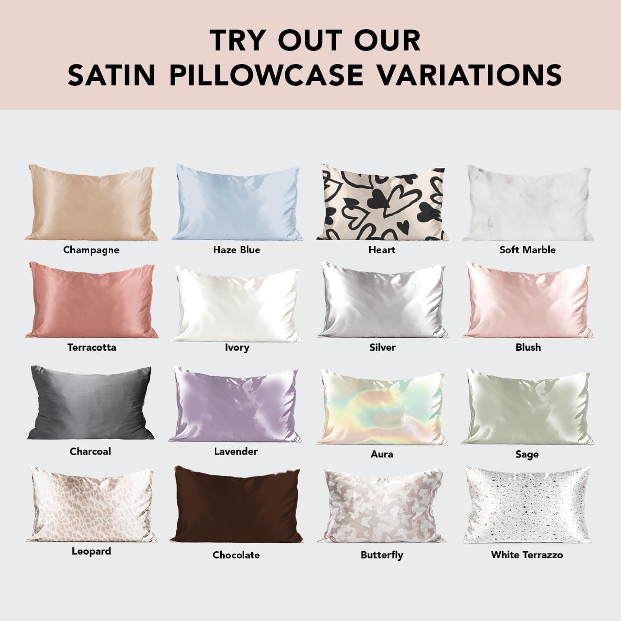 Kitsch Satin Pillowcase with Zipper for Hair & Skin - Softer Than Silk Pillow Cases, Smooth Cooling Satin Pillow Case, Wrinkle-Free, Machine Washable - Pillow Cases Standard Size (19x26) - Blush