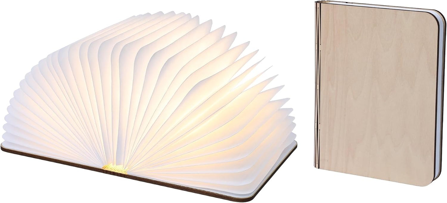 4.7 Inch Wooden Book Lamp, Book Lovers Gifts,Teacher Appreciation Gifts for Women, Folding Book Light, LED Ambient Lighting, Magnetic Mood Lighting for Home&Library Decor (Walnut)