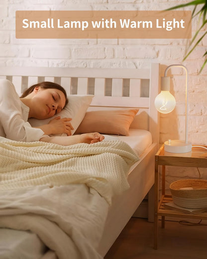 ONEWISH Industrial Table Lamp for Bedroom, Fully Dimmable Modern Bedside Lamps with 2700K Warm Light Bulb for Kids Reading, Minimalist Nightstand Lamps for Living Room, Office (Bulb Included)