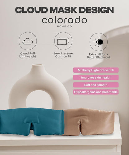 SUNDAYSILKS™ | Adjustable Silk Sleep Mask for Side Sleeper | Cloud-Like Comfort, Weighted for Deep Sleep | Soft Sleep Face Mask for Women & Men, Full Blackout, Cooling Silk Eye Mask for Sleeping