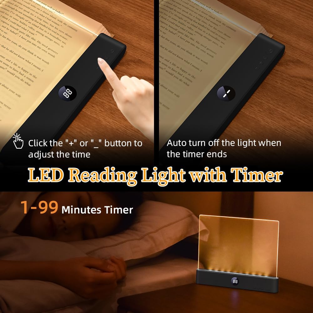 Book Light for Reading in Bed at Night Flat Reading Lights, White