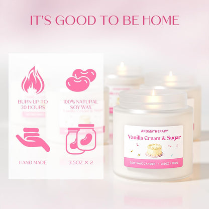 Scented Candle Gift Set, Soy Candles for Women, Sleep Candles for Home Scented, 2 Pack Aromatherapy Candle for Relaxing, Sleep, Stress Relief & Home Decor