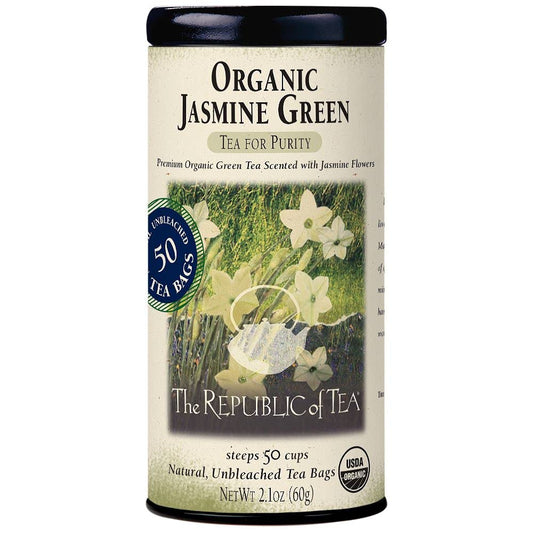 The Republic of Tea Organic Jasmine Green Tea, Low Caffeine, 50 Count