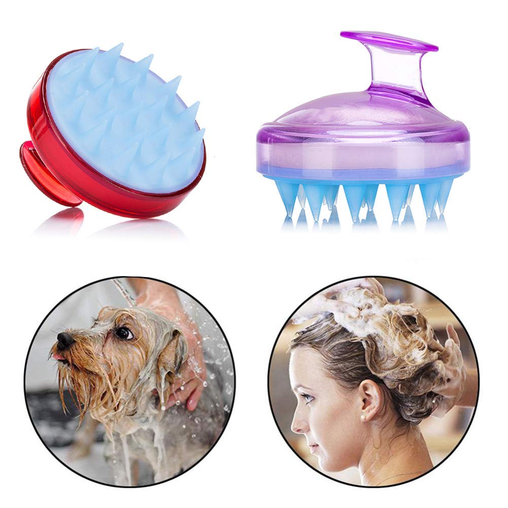 INVODA Scalp Massager Shampoo Brush Soft Silicone Bristles for Dandruff Removal & Hair Growth, Waterproof Wet/Dry Use, Men, Women & Pets