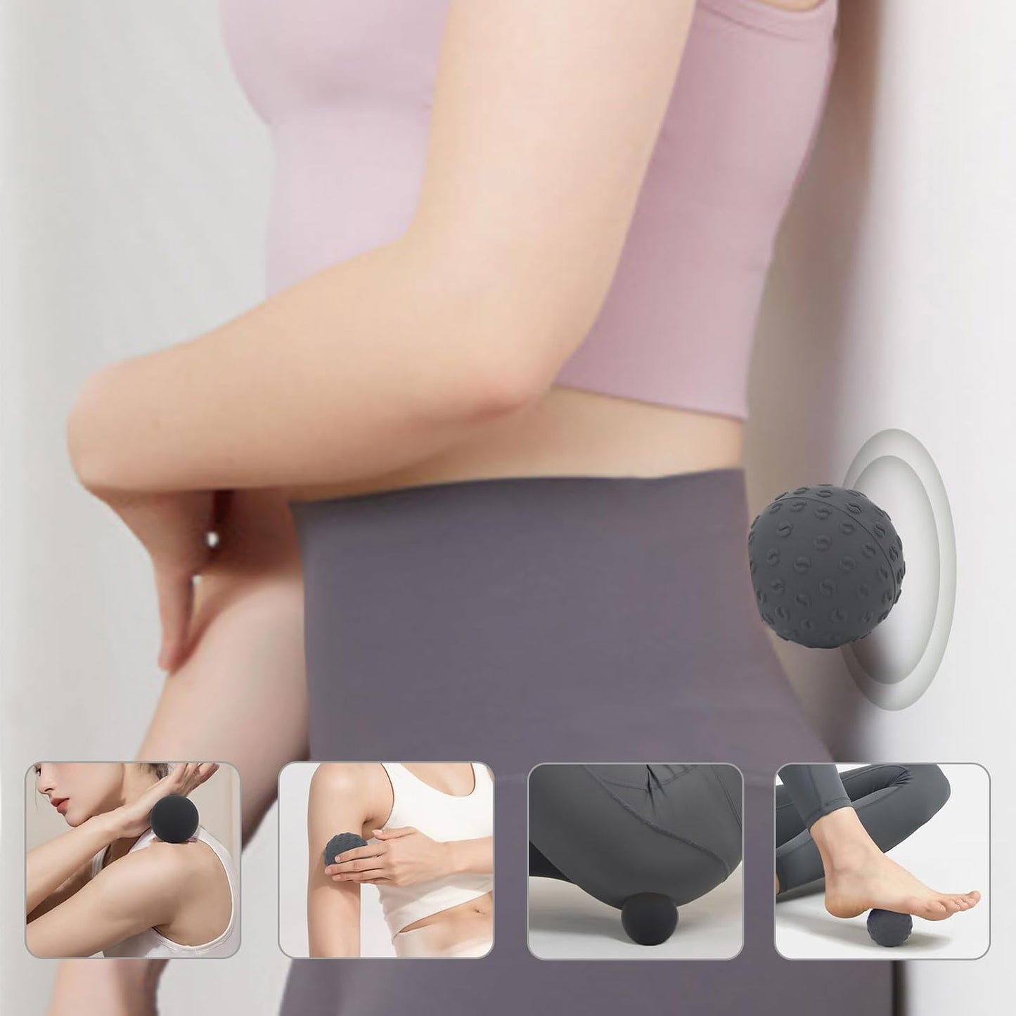 JIEJUNJI Massage Balls Set for Deep Tissue Muscle Relief, Trigger Point & Myofascial Release, Full Body Use for Back, Neck, Shoulder, Foot & Hip (Peanut Ball Set)