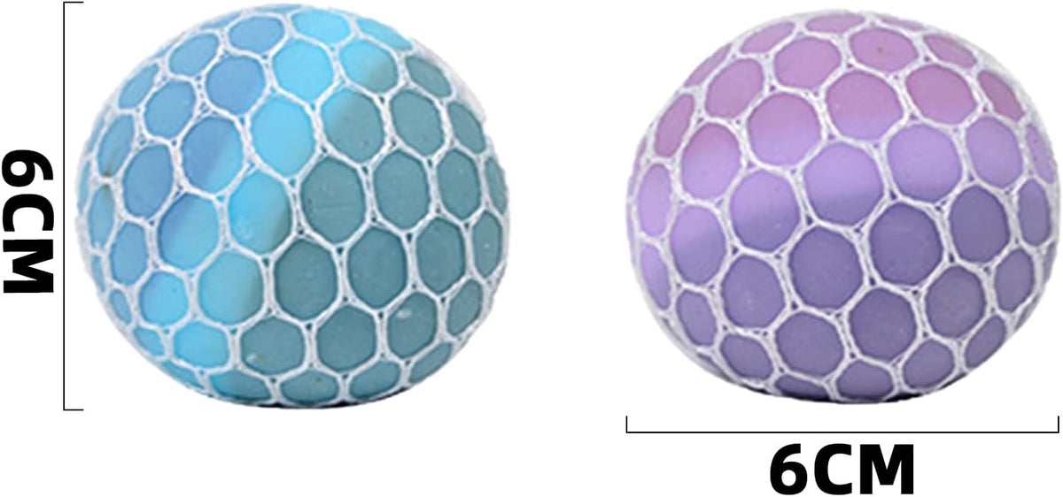 MEIEST 4 PCS Colorful Mesh Grape Stress Balls - Squeeze Color Change Fidget Toys for Stress Relief and Hand Exercise