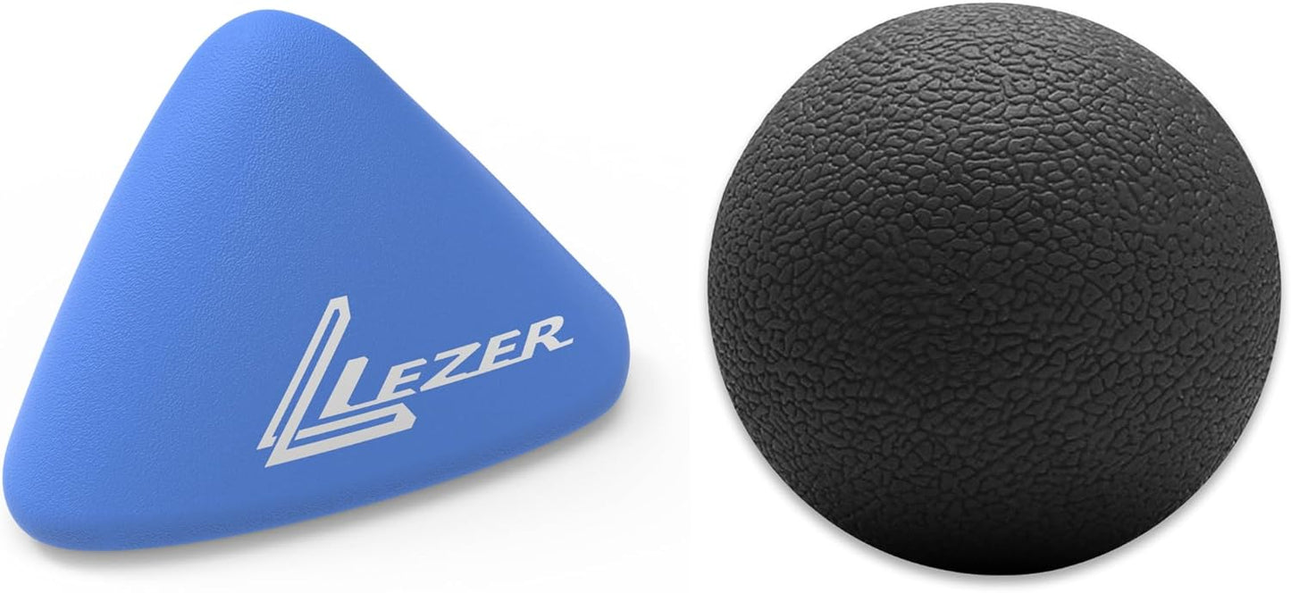 LEZER, Trigger Massage Point, Manual Massage Ball, Muscle Knots Relief Tool, Myofascial Release, Physical Therapy, Plantar Fasciitis, Set of 2 (Orange Trigger and Black Ball)