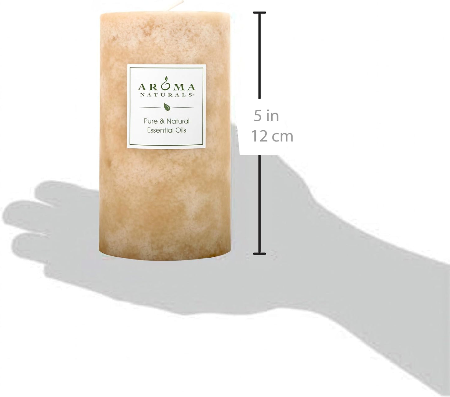 Aroma Naturals Essential Oil Orange and Lemongrass Scented Pillar Candle, Ambiance, 2.5 inch x 4 inch, Yellow