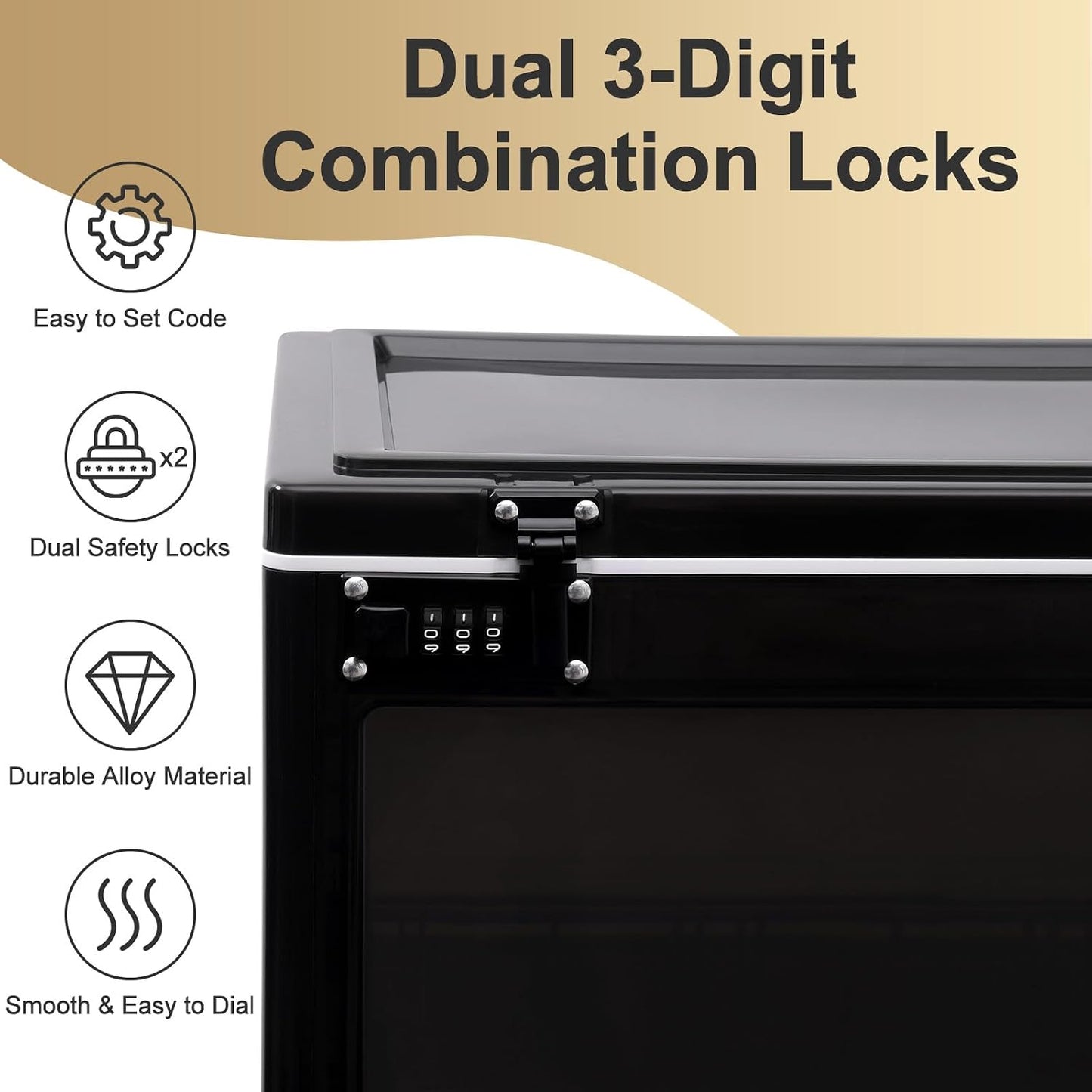 Lalifebuss Large Lock Box for Personal Items, 24 Litre Combination Lockable Storage Box for Office Locker/School/Medicine/Snacks/Phone Jail/Electronic/Home