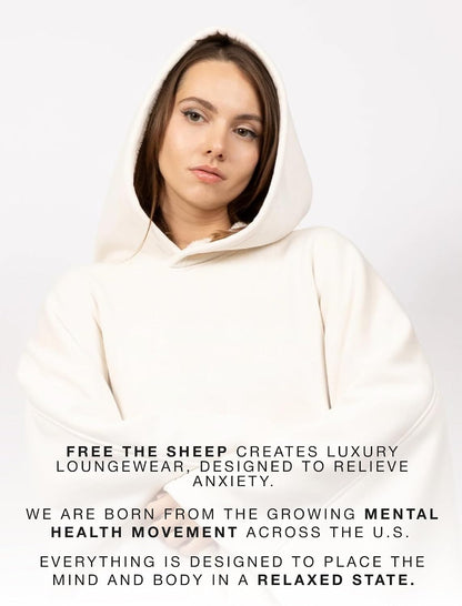 FREE THE SHEEP Eden Hoodie – Oversized Weighted Hoodie Cloak with Ultra-Soft Faux Fur Liner